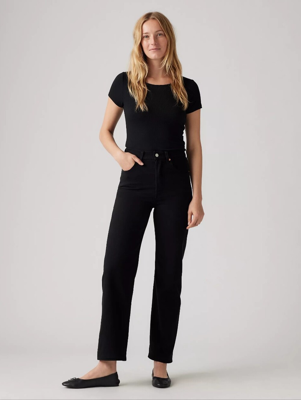 Levi's Ribcage Straight Ankle Black Jeans Size 26